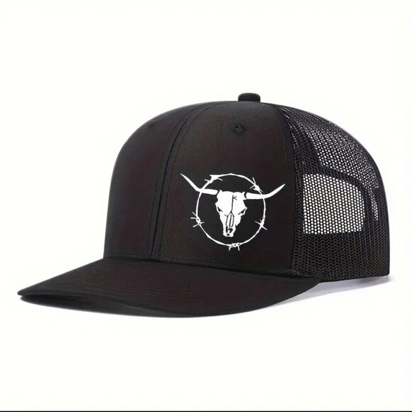 LONGHORN BULL SKULL BASEBALL CAP - Picture 1 of 5